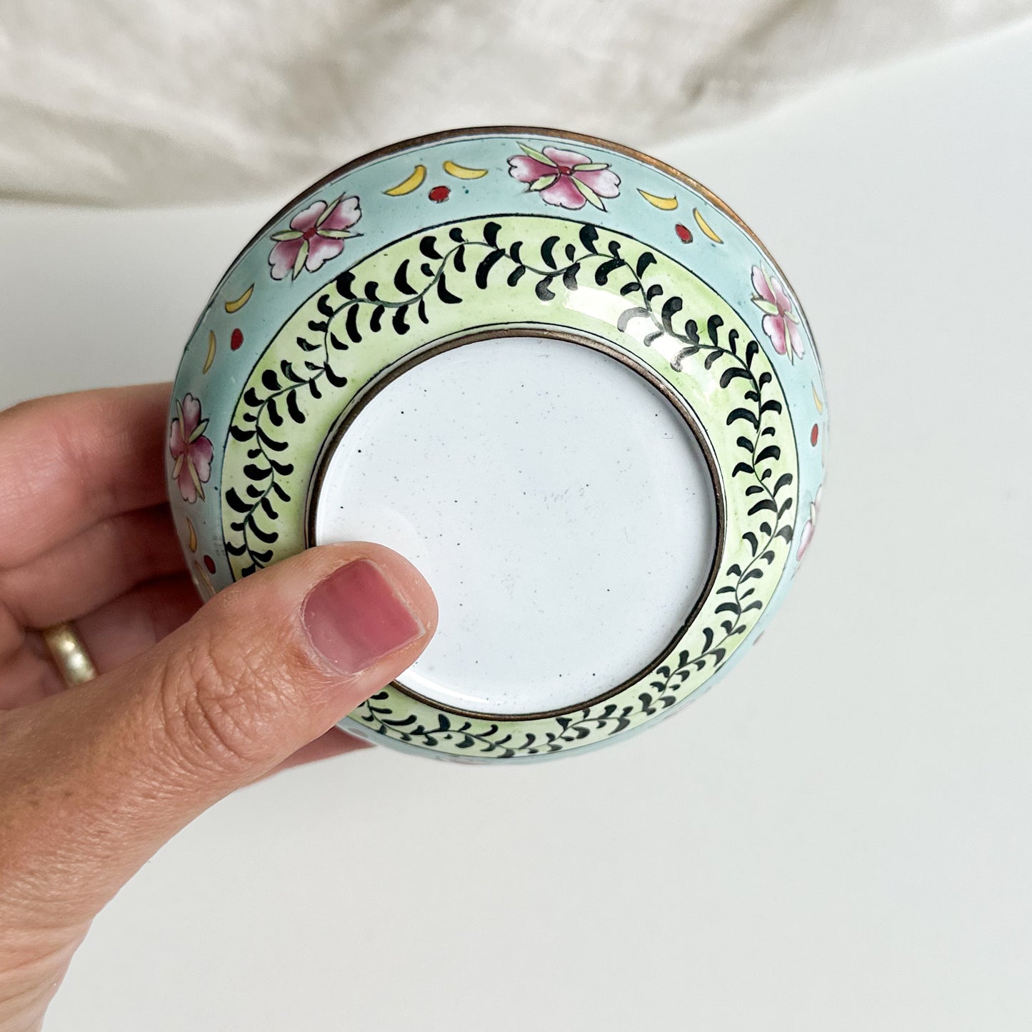 Enamelled Brass Lidded Box