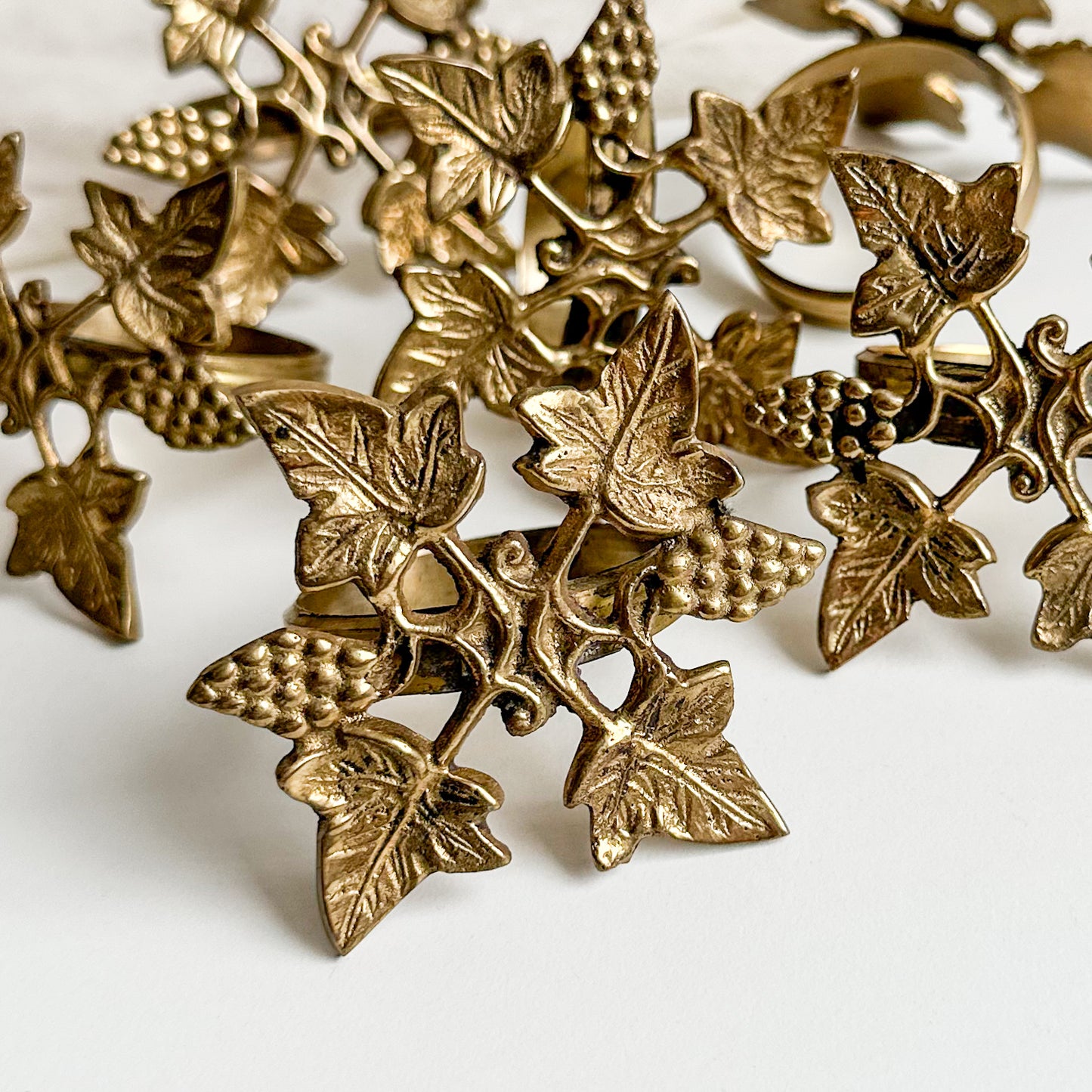 Set of 6 Brass Napkin Rings