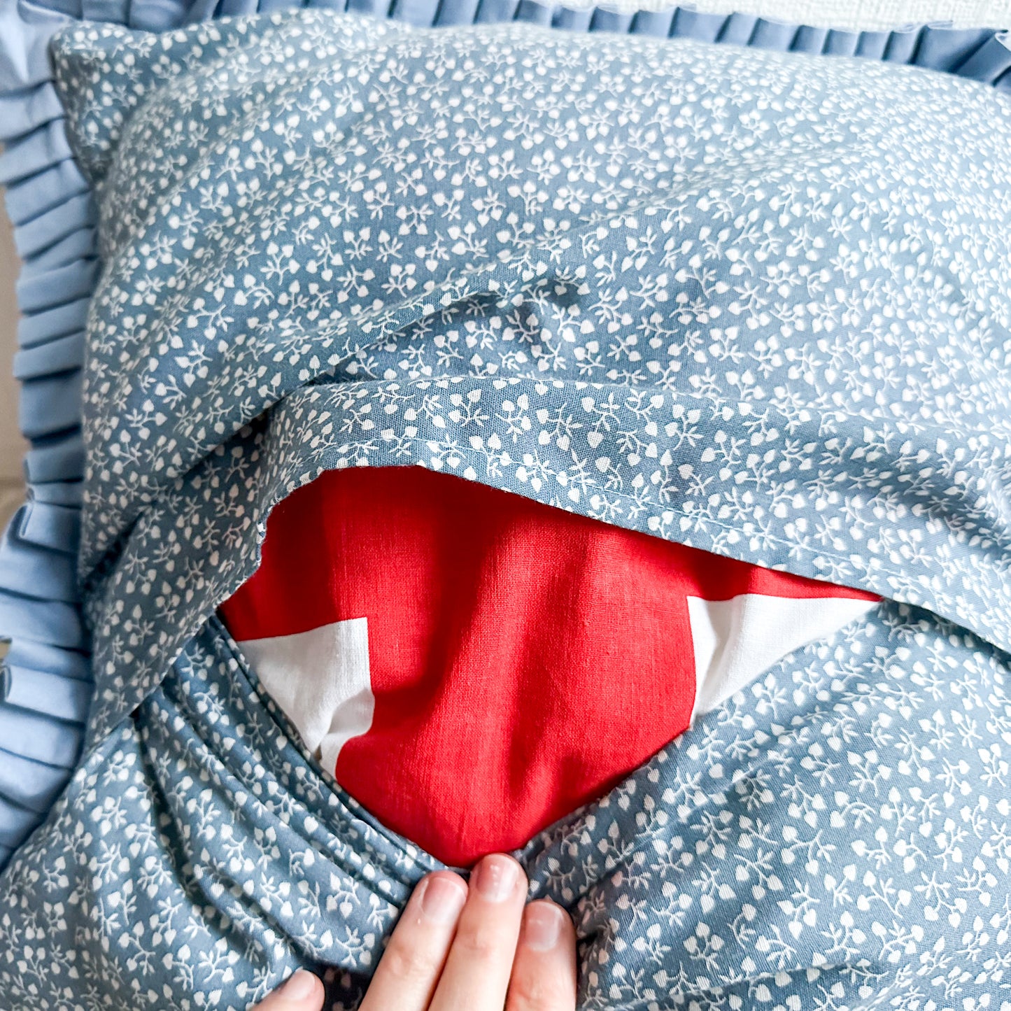 Quilted Cushion - Girl with Geese