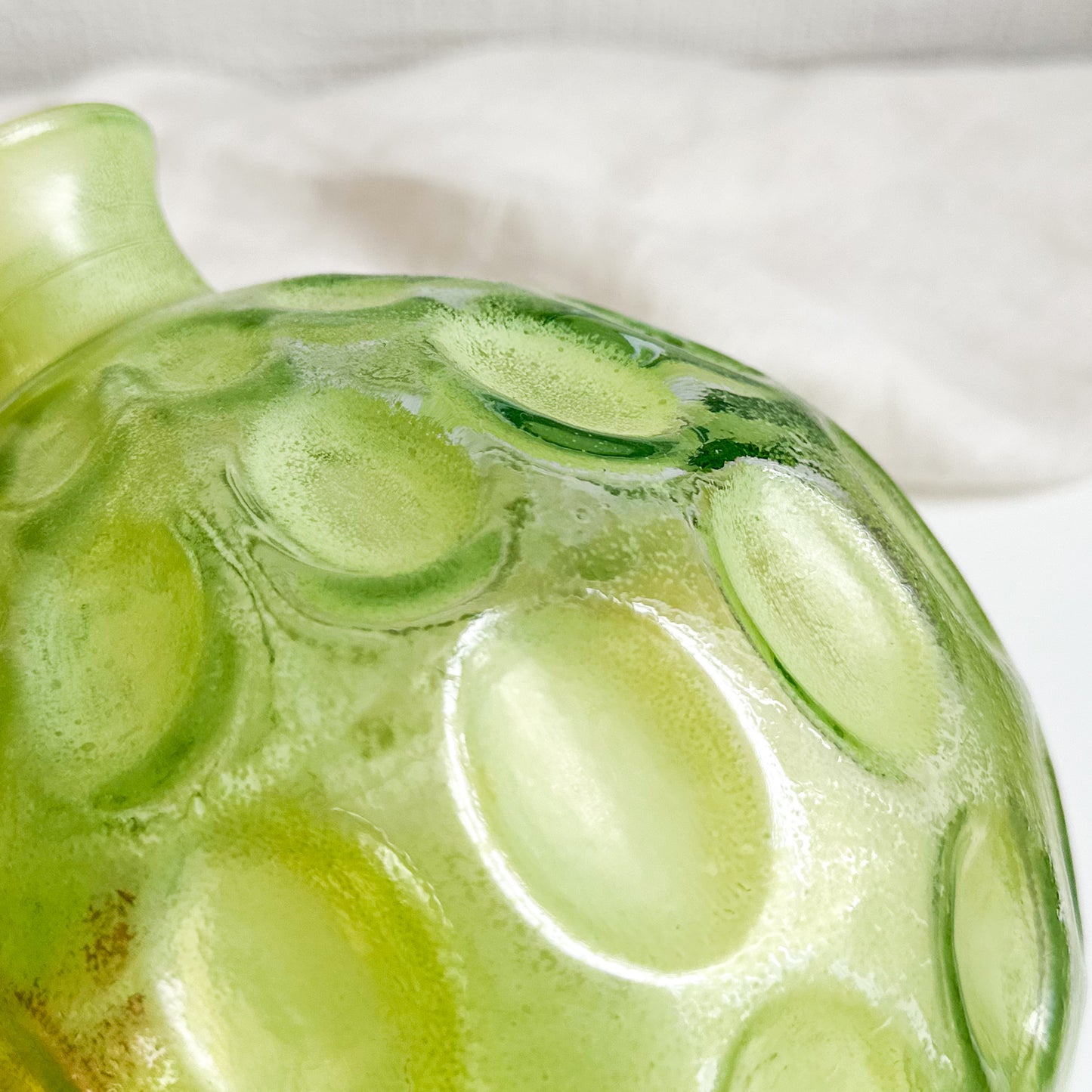 Green Glass Bubble Vase