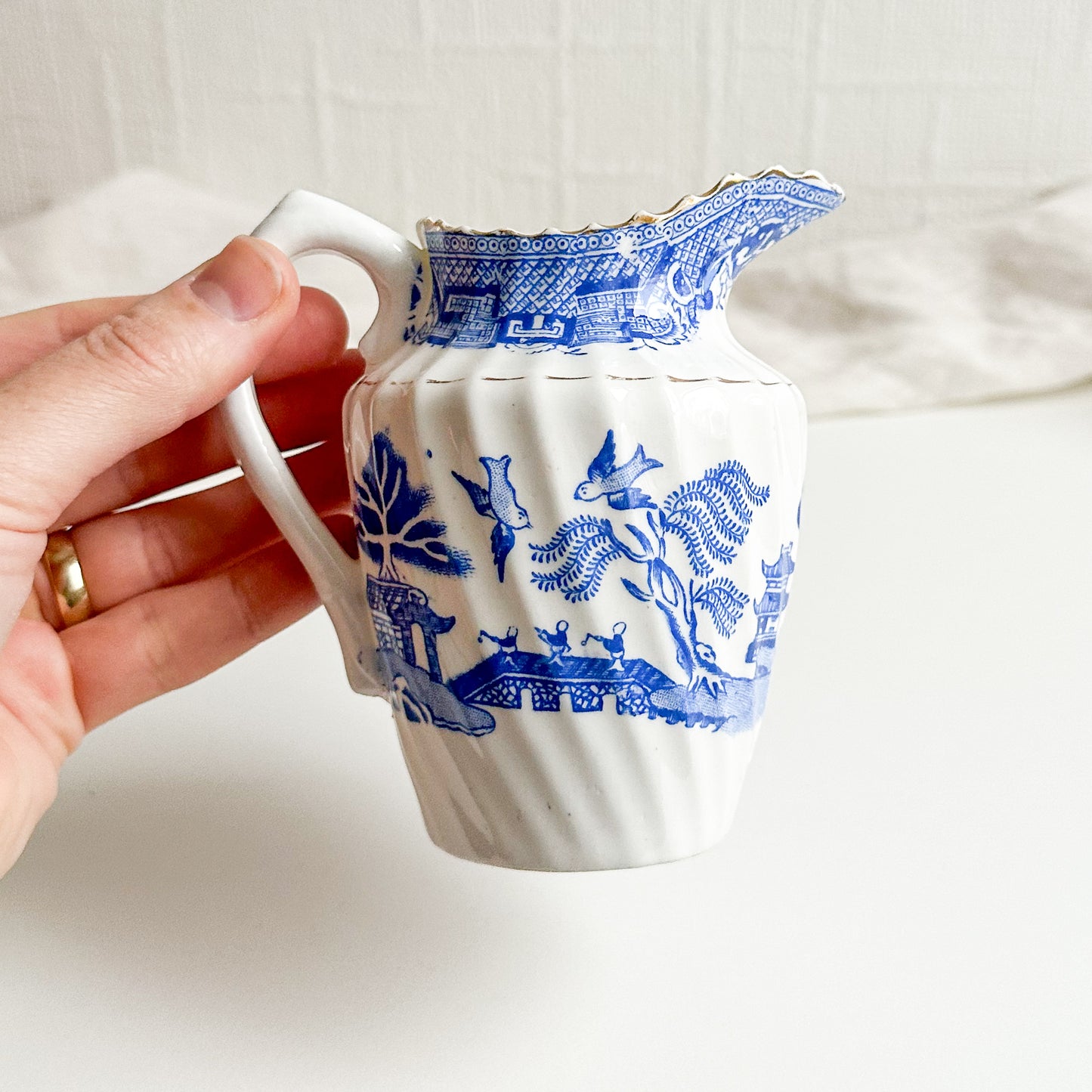 Antique Blue & White Milk Jug