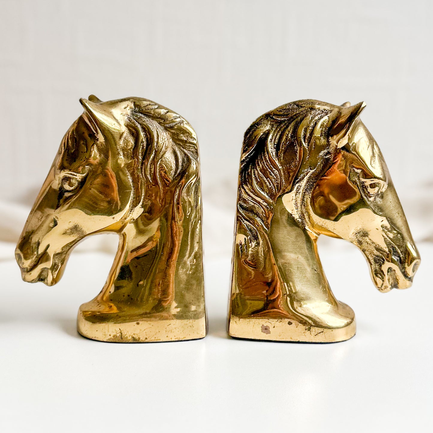 Pair of Brass Horse Bookends