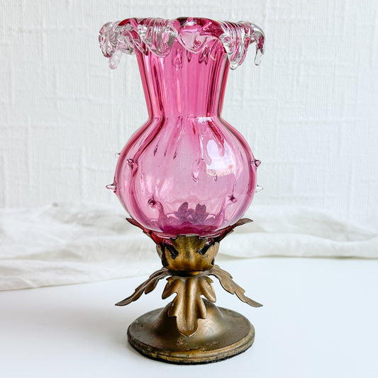 Victorian Cranberry Glass Vase