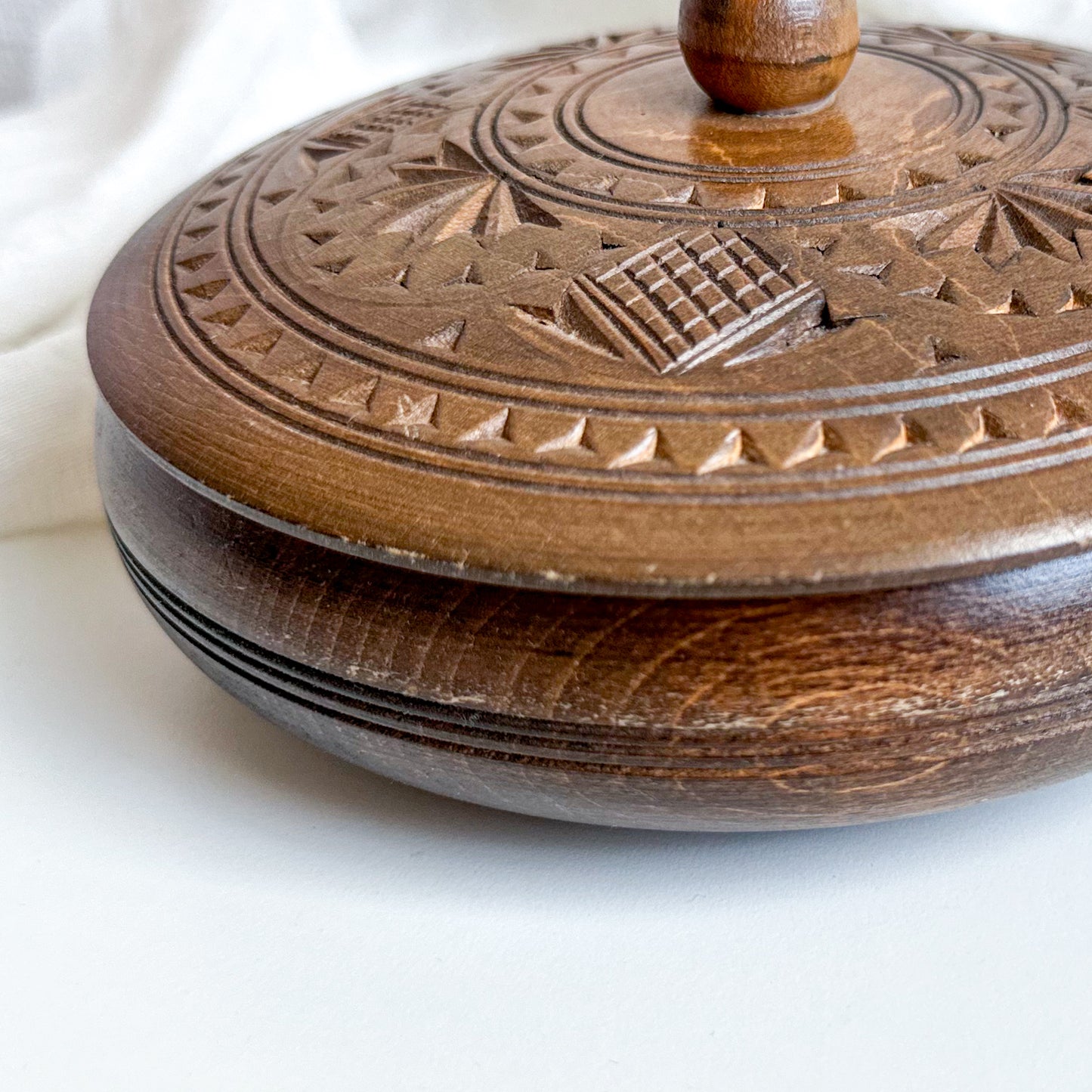 Wooden Box with Carved Design