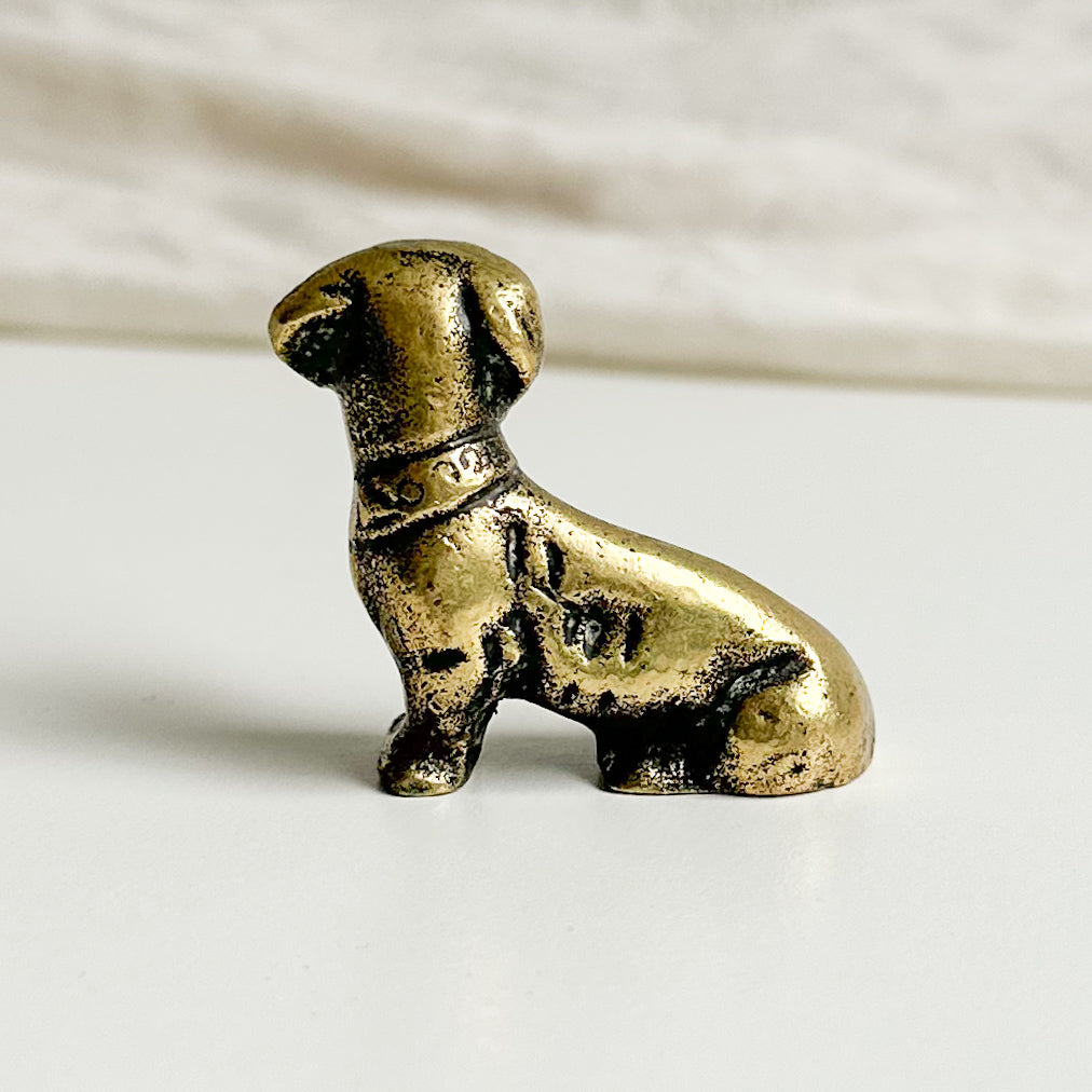 Small Brass Dachshund Dog