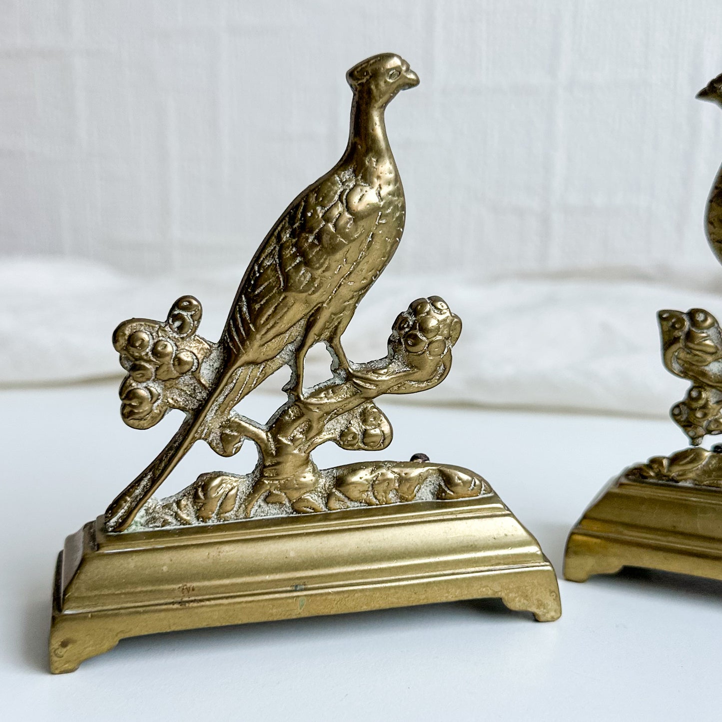 Pair of Brass Pheasants