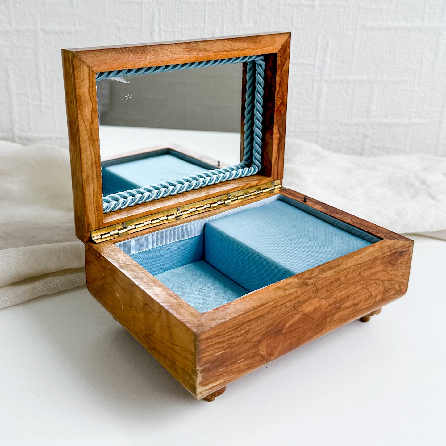 Wooden Music Box with Mirror