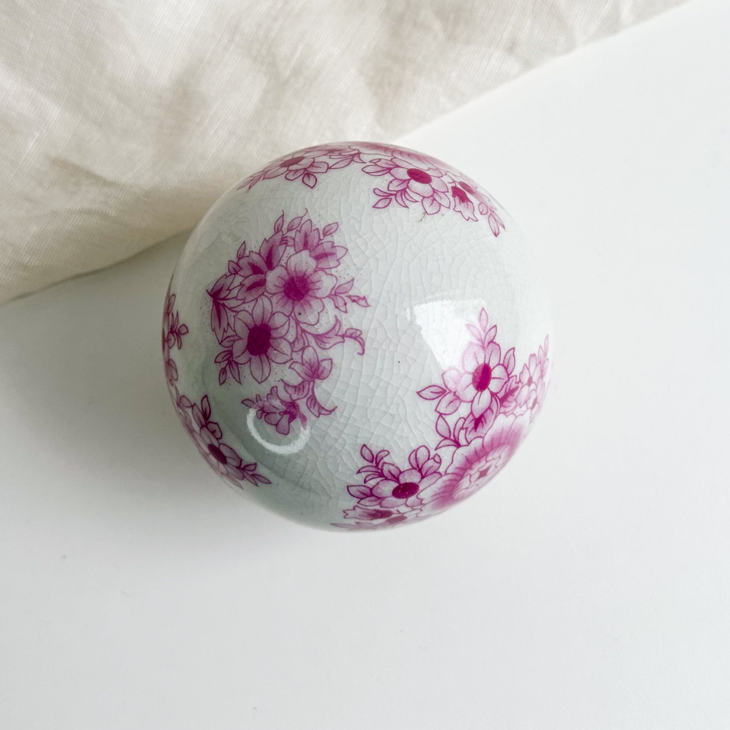 Pink and White Ball Orb