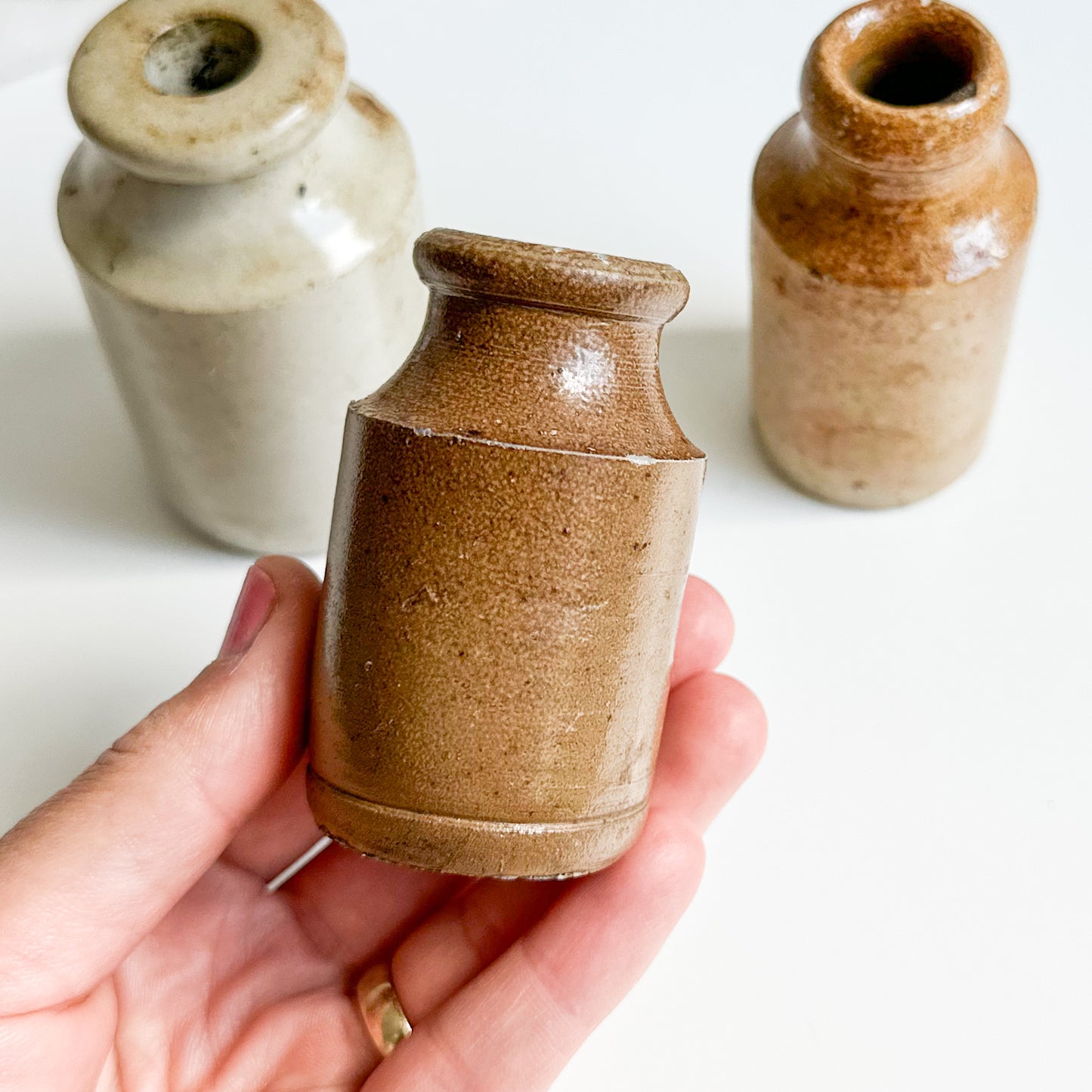 Trio of Victorian Small Pots
