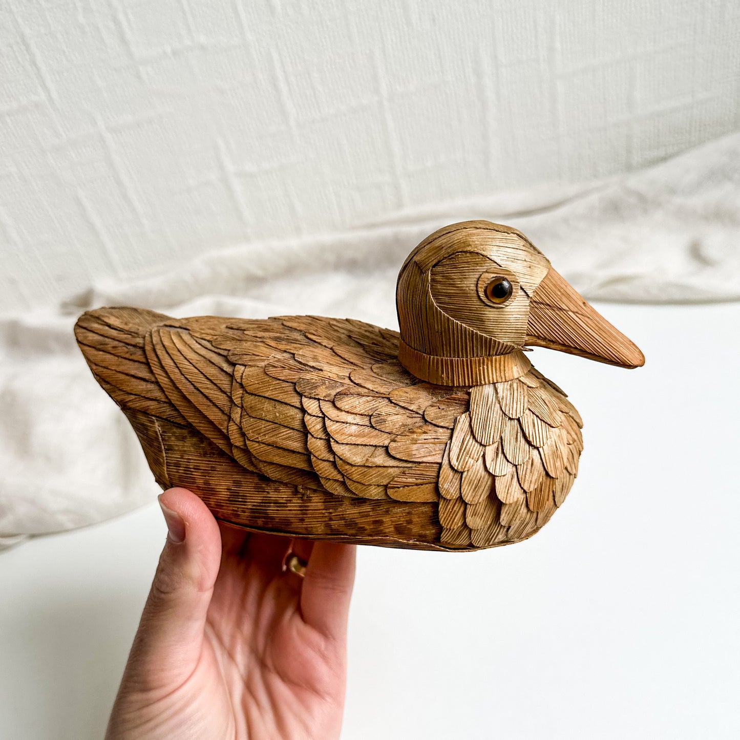 Corn Husk Duck Figurine