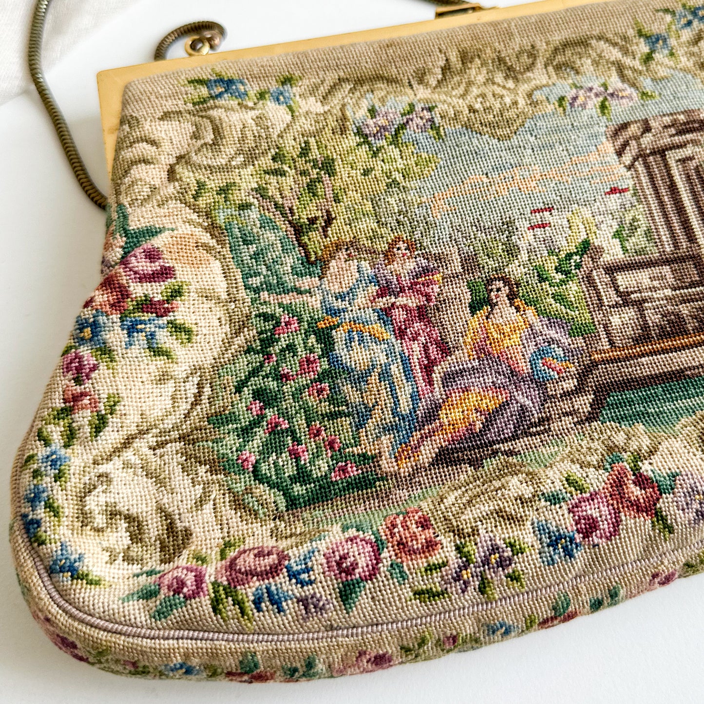 Petit Point Embroidered Handbag