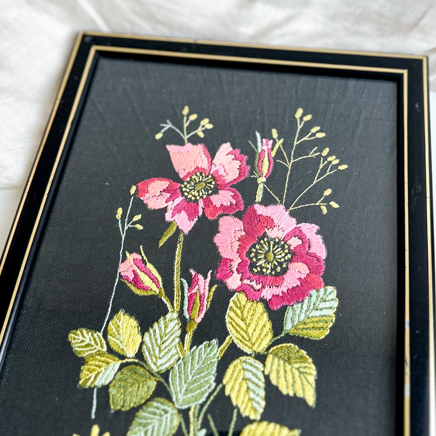 Framed Floral Embroidery