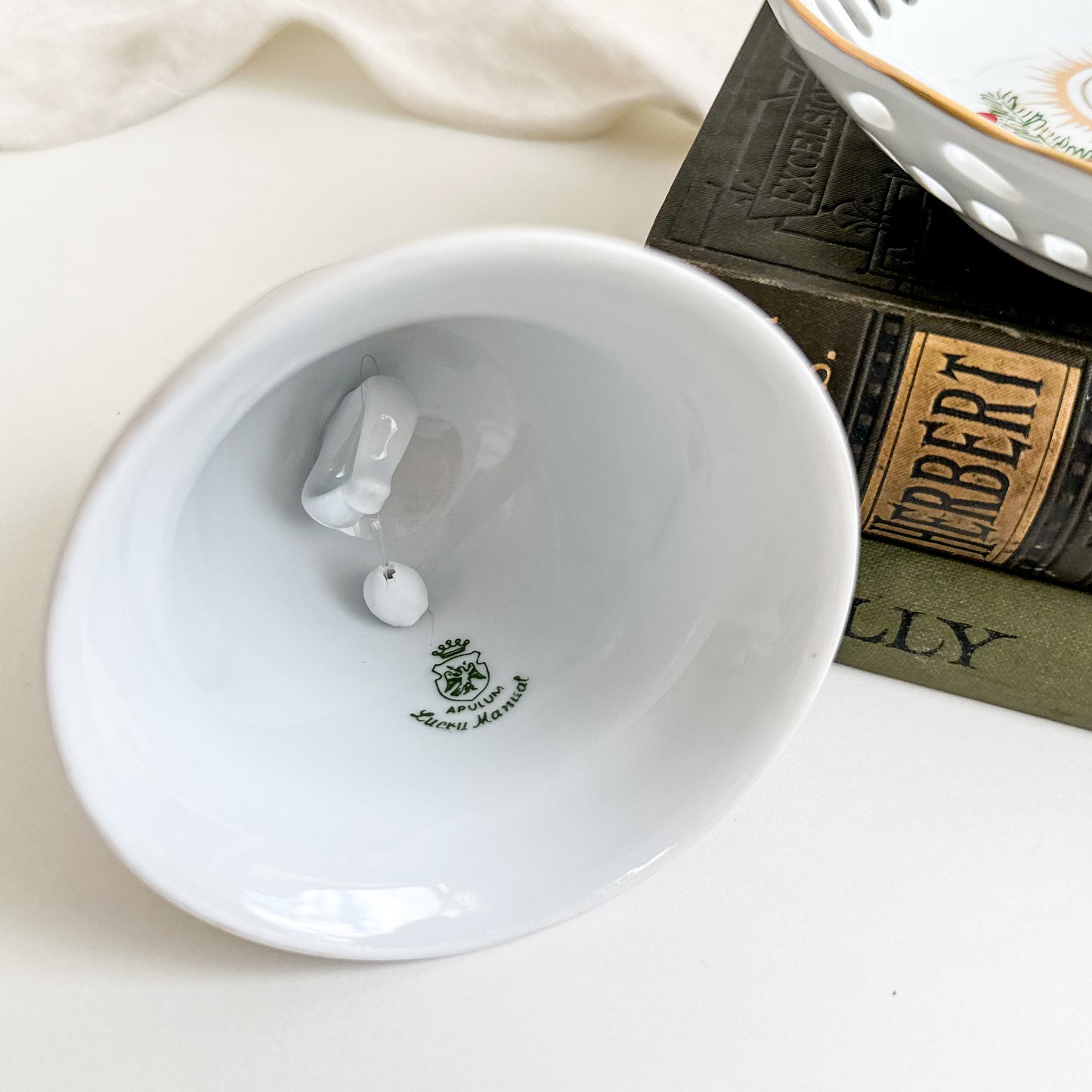 Porcelain Christmas Bell and Bowl