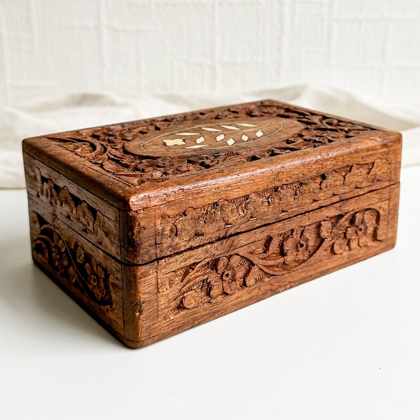Hand Carved Inlay Box