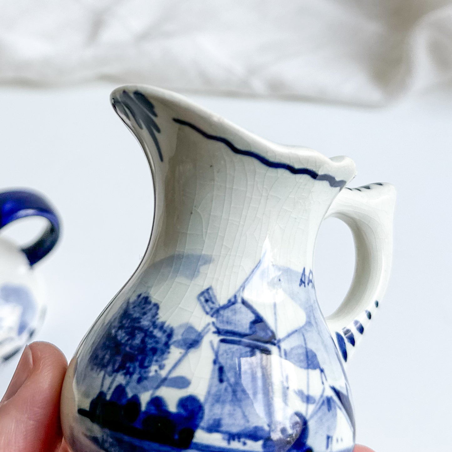 Set of 2 Blue Delft Milk Jugs