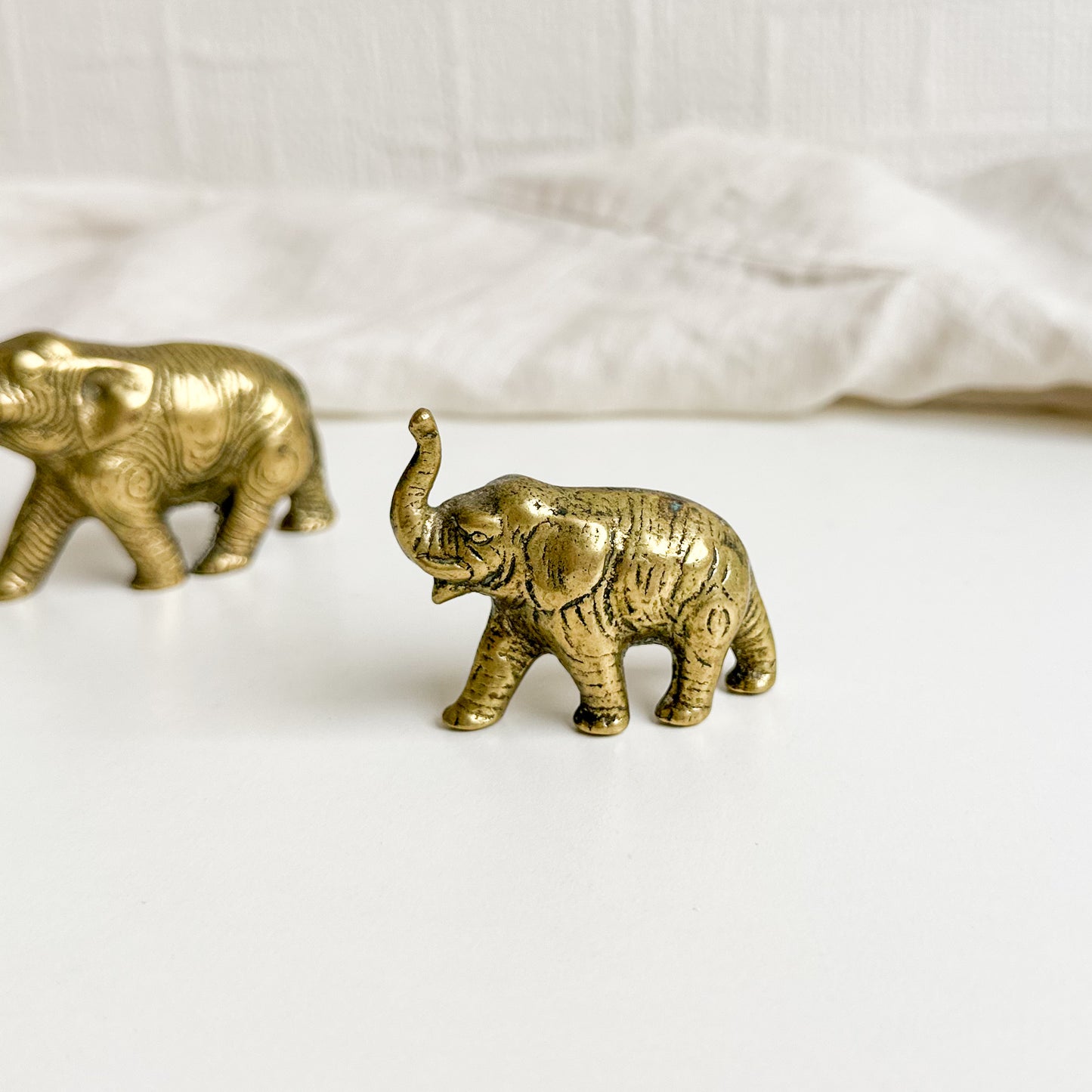 Set of 3 Small Brass Elephants