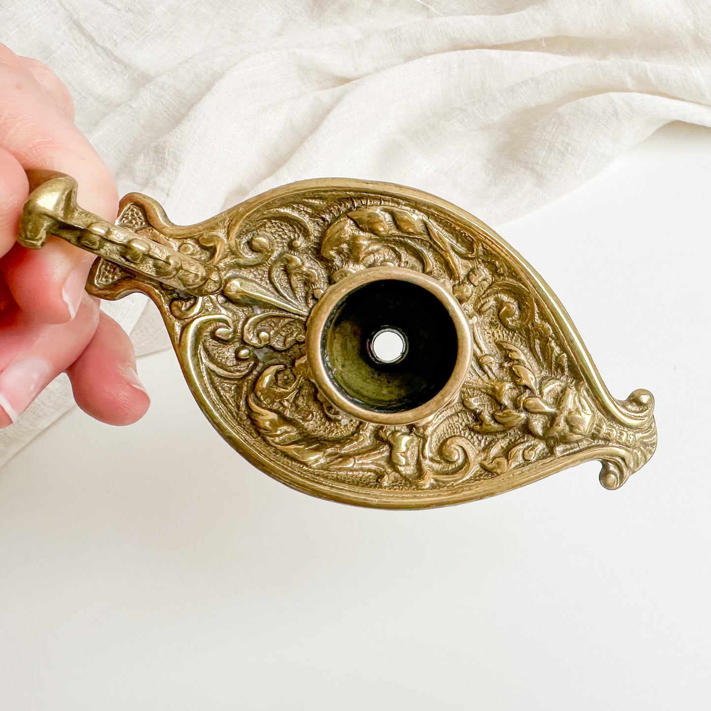 Ornate Brass Candle Holder