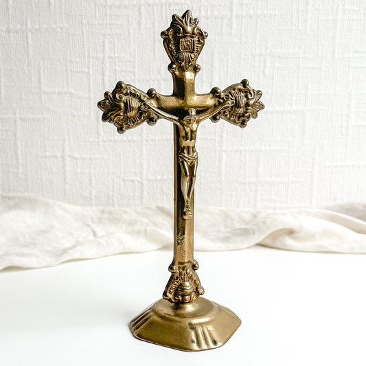 Freestanding Brass Crucifix