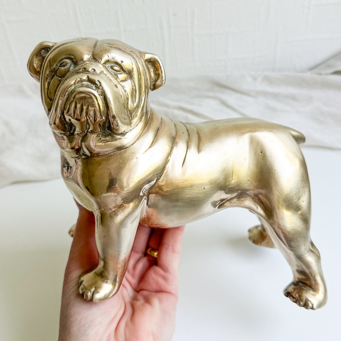 Large Brass Dog Figurine