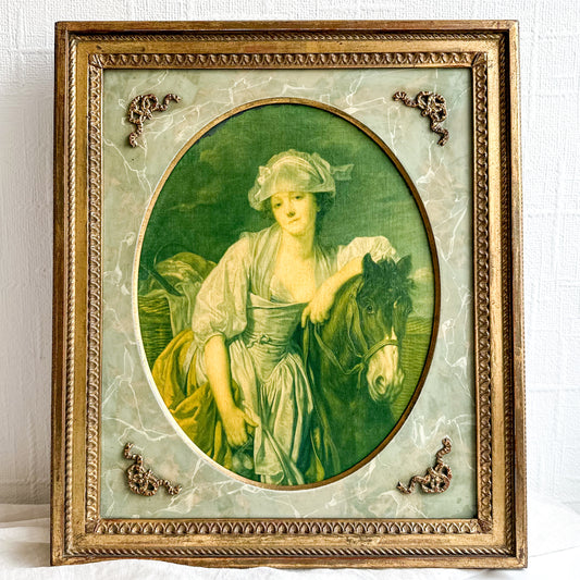 Antique Portrait with Ornate Frame