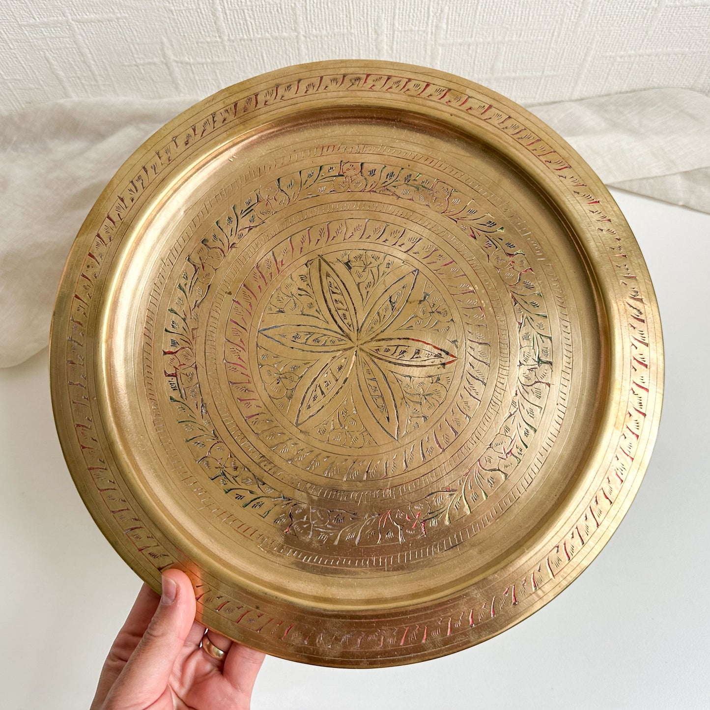 Round Etched Brass Plate / Tray