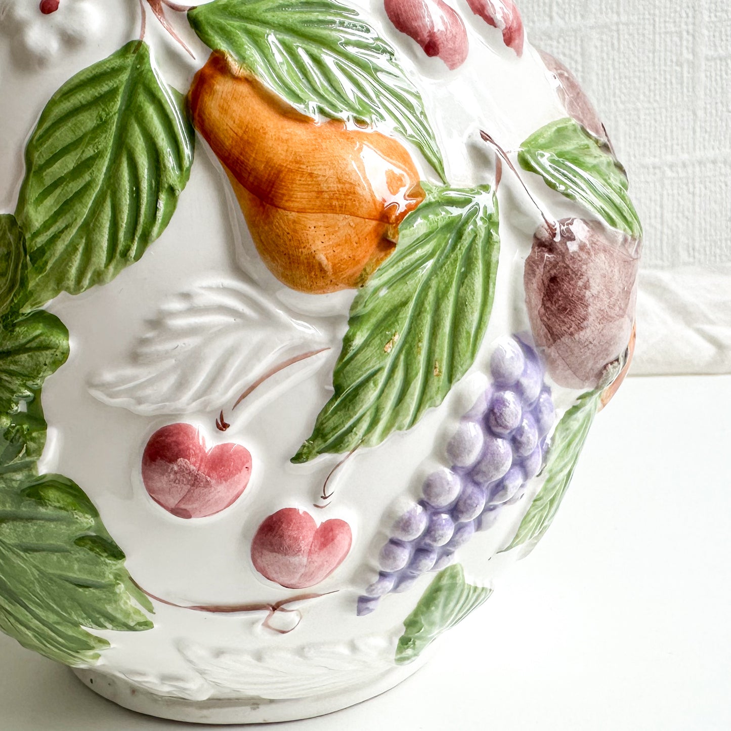 Ceramic Pitcher Jug with Fruit Design