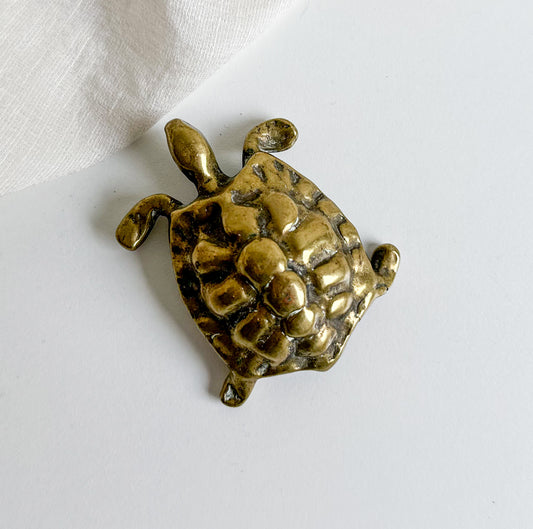 Small Brass Turtle Figurine