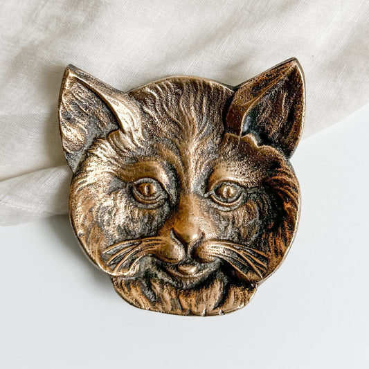 Cat Face Bronze Dish