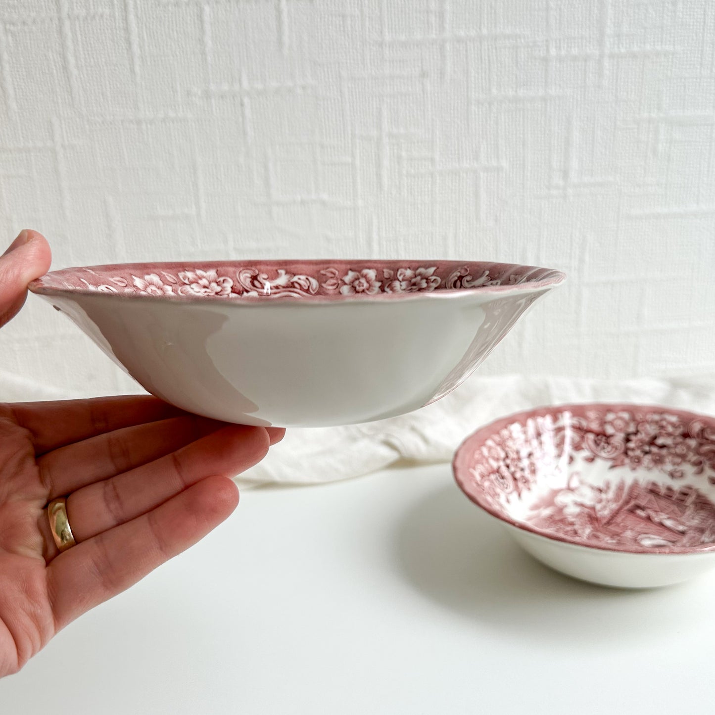 2 Vintage Red Transferware Bowls