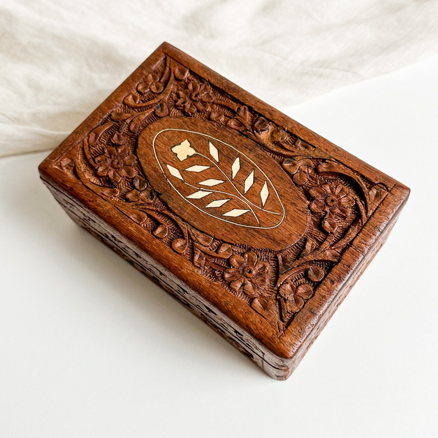 Hand Carved Inlay Box