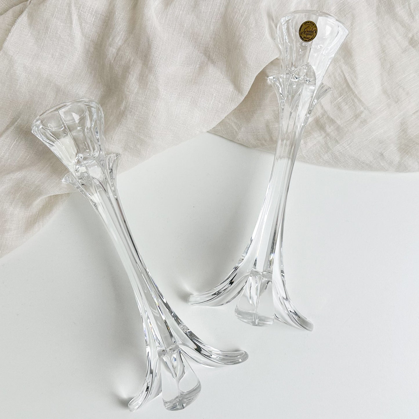 Pair of Cristal d’Arques Candlesticks