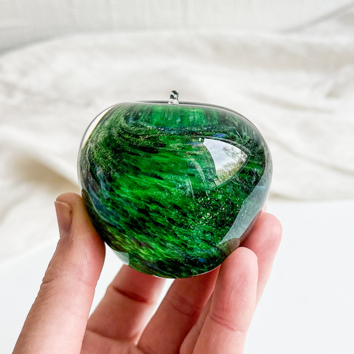 Glass Apple Paperweight