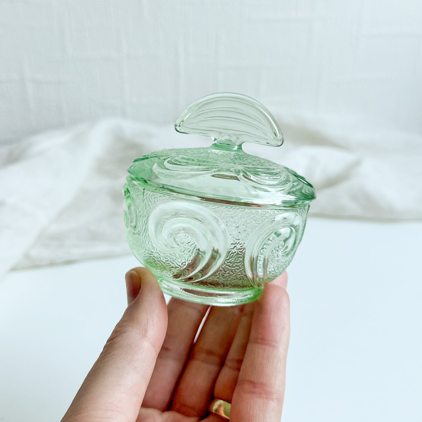 Art Deco Glass Trinket Bowl