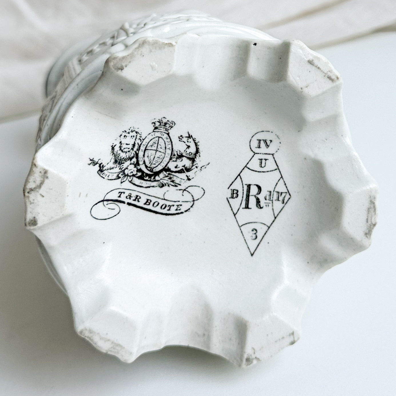 Victorian Moulded Jug with Pewter Lid