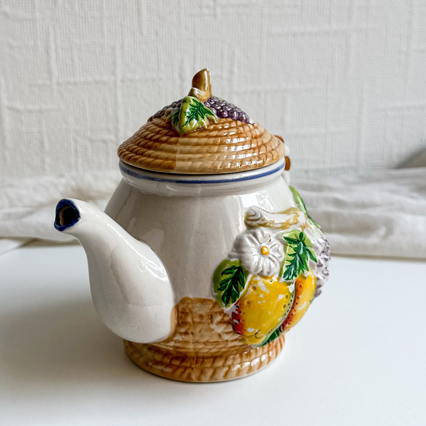 Small Teapot with Fruit Design