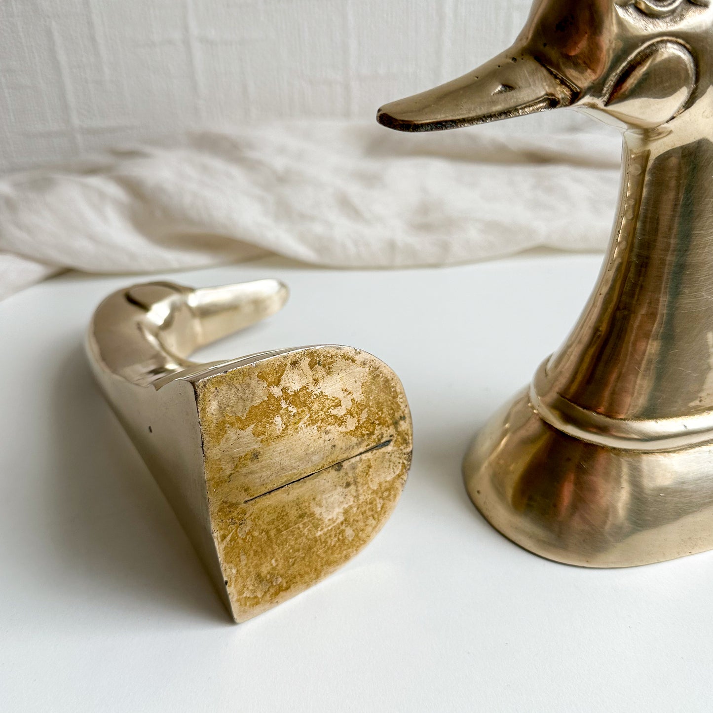 Pair of Brass Duck Bookends