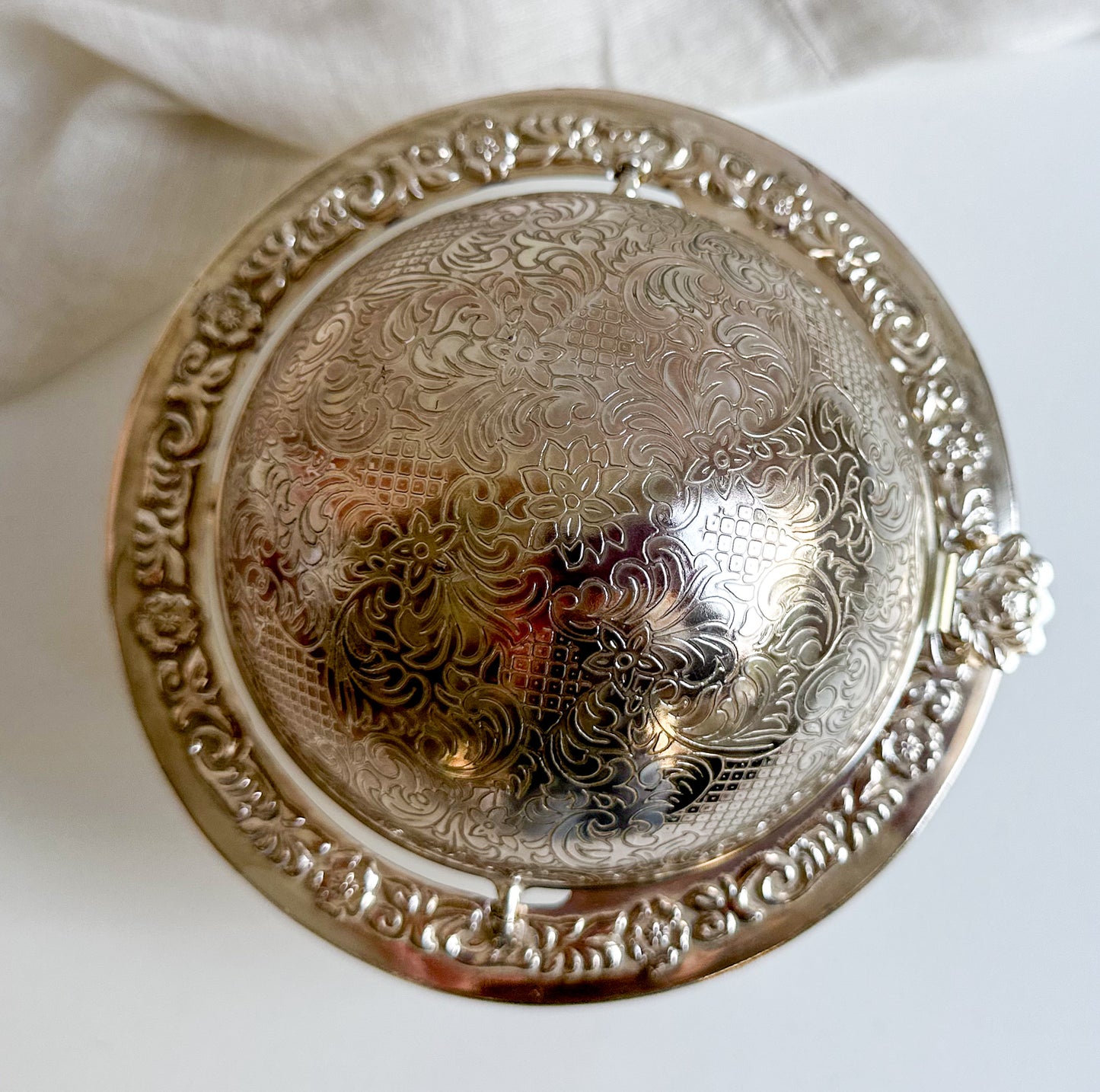 Silver Plated Globe Butter / Caviar Dish