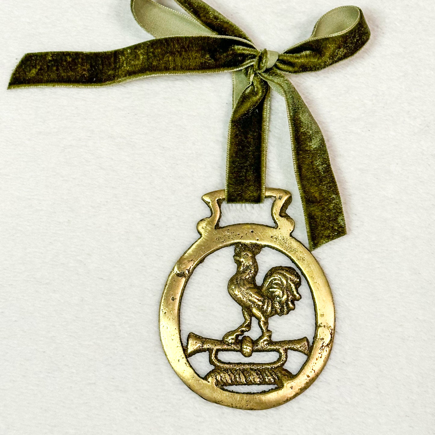 Brass Ornament with Green Ribbon 7