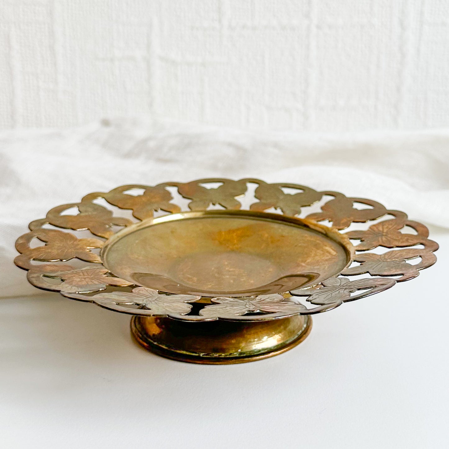 Brass Dish with Butterflies