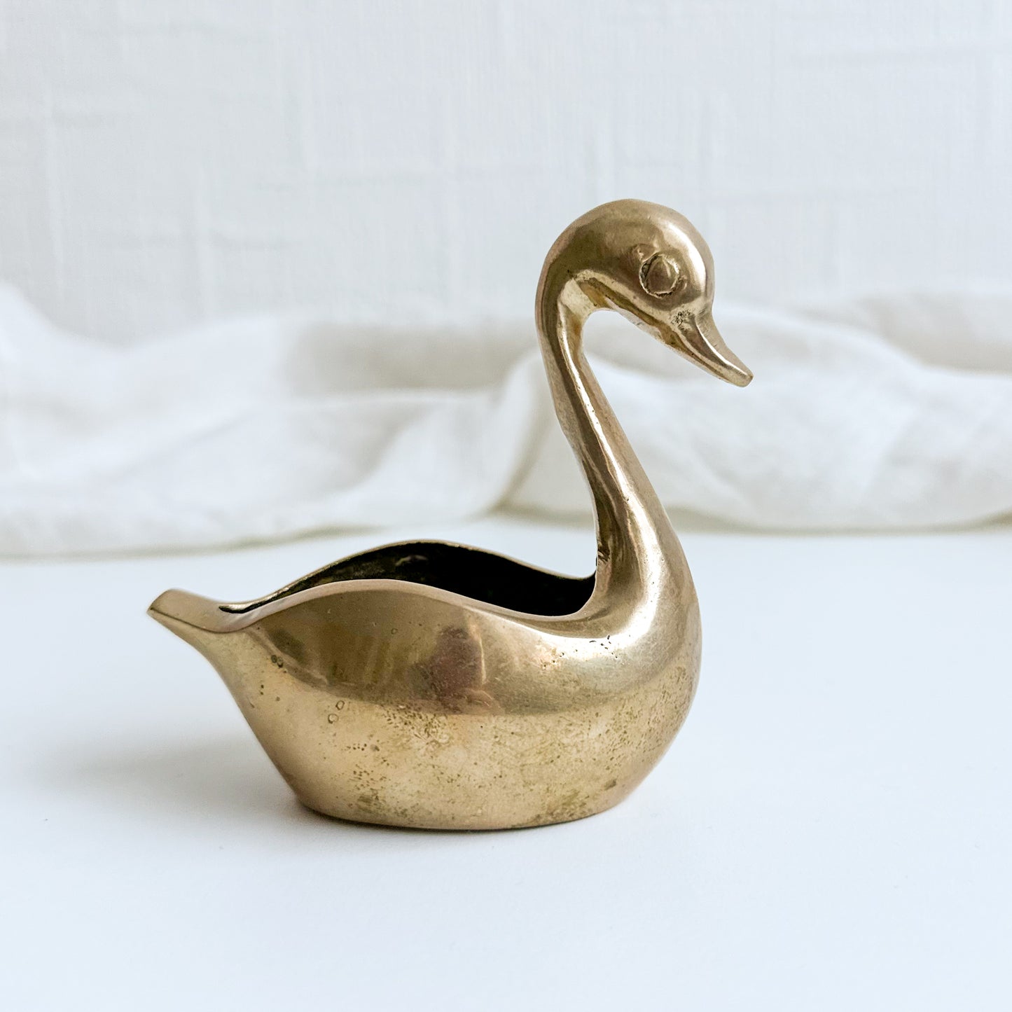 Brass Swan Trinket Dish