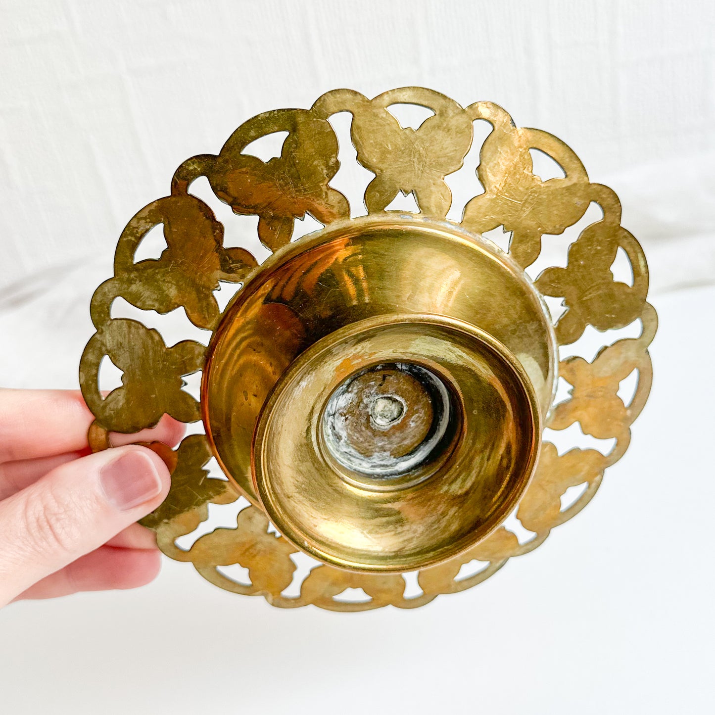 Brass Dish with Butterflies