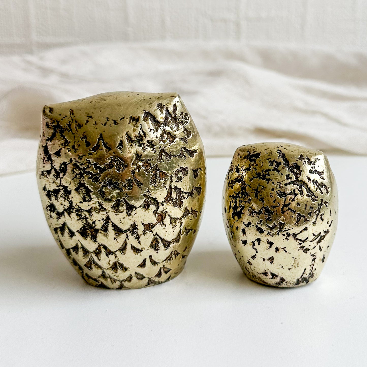 Pair of Brass Owls