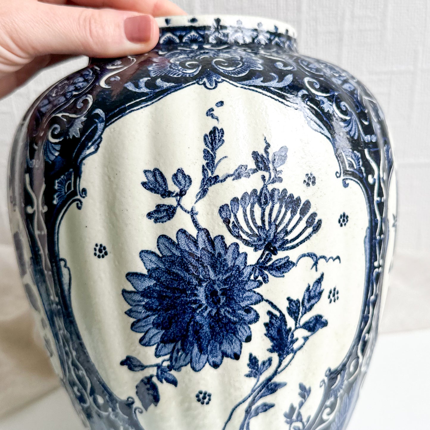 Large Delft Vase with Lid