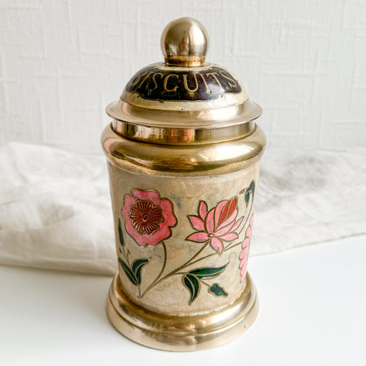 Cloisonné Lidded Canister - Biscuits