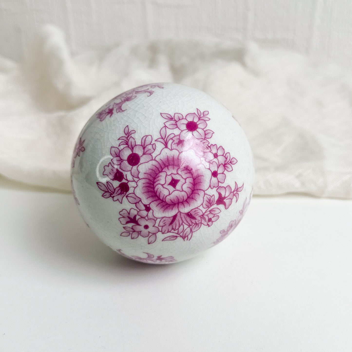 Pink and White Ball Orb