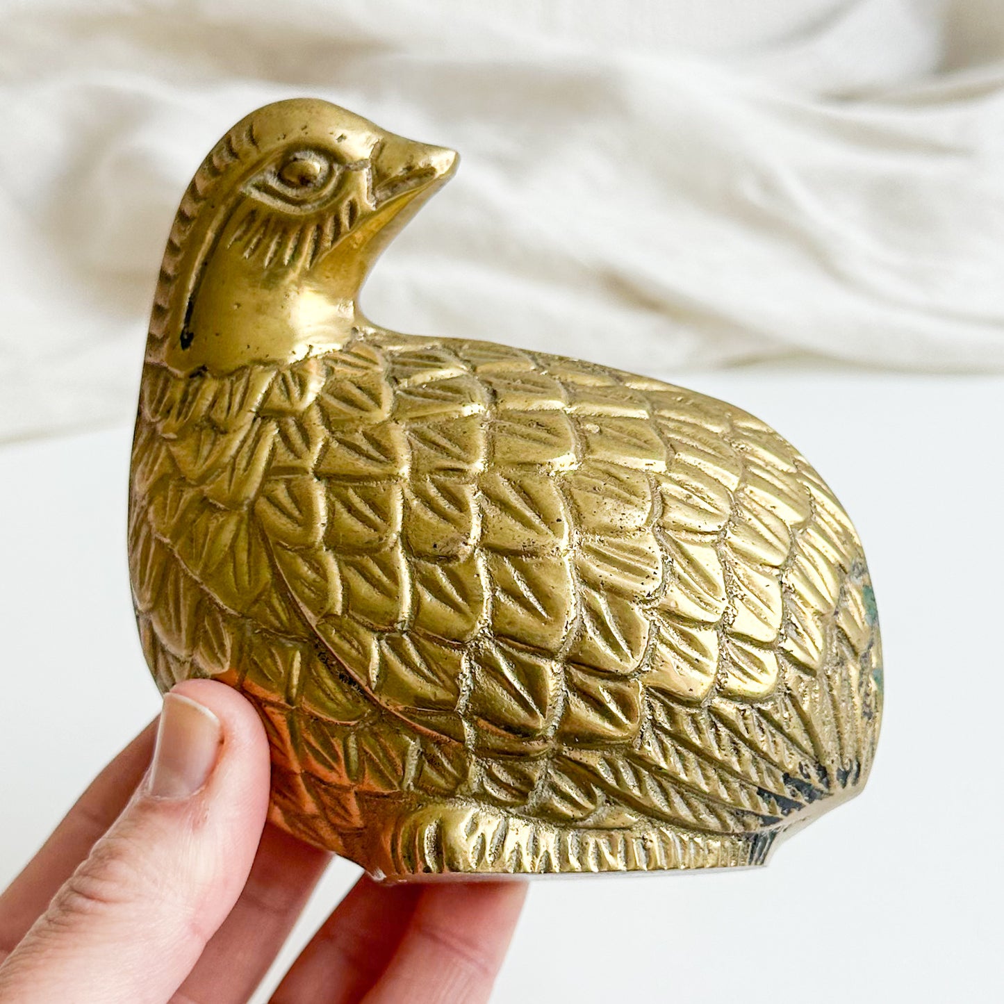 Brass Quail Figure