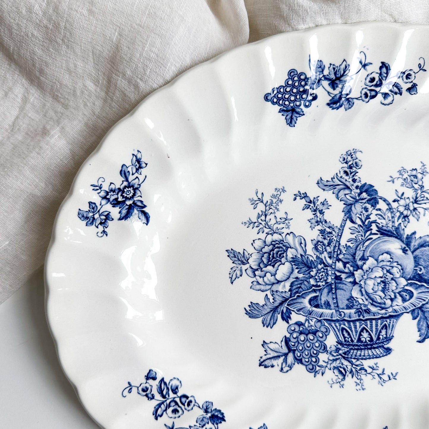 Blue Transferware Oval Platter by Myott Meakin