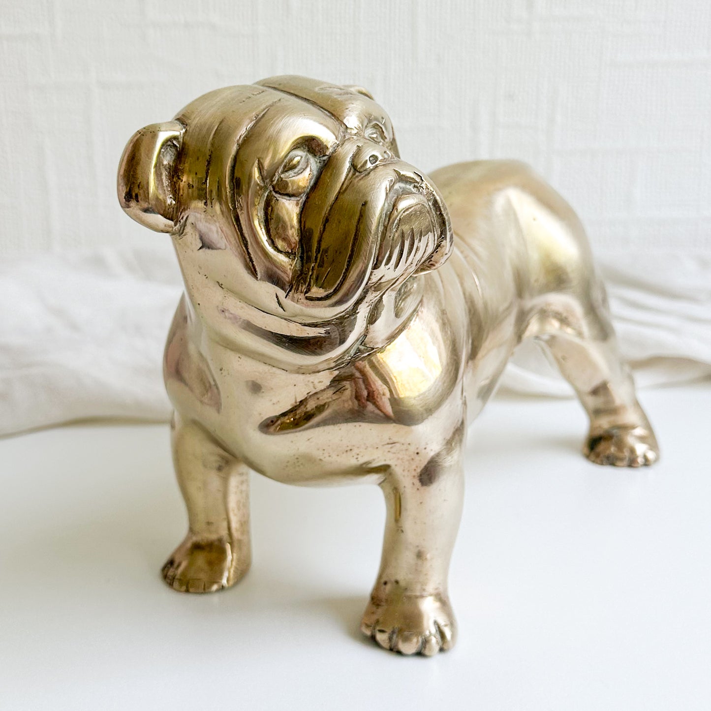 Large Brass Dog Figurine