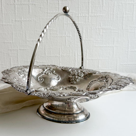 Silver Plated Fruit Bowl with Handle