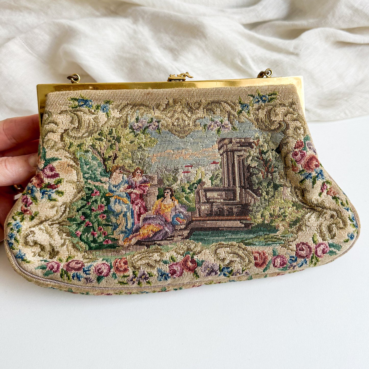 Petit Point Embroidered Handbag